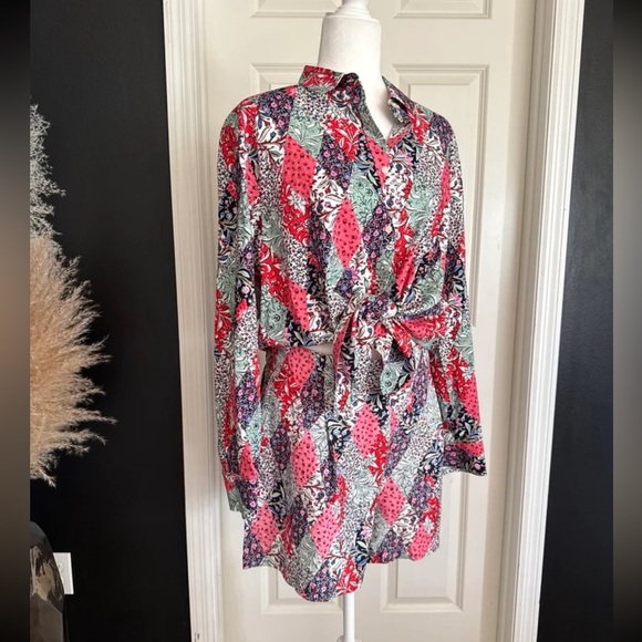 NWT Loft Patchwork Bloom Everyday Pocket Shirt and Pleated Shorts size Large SET - Picture 8 of 12